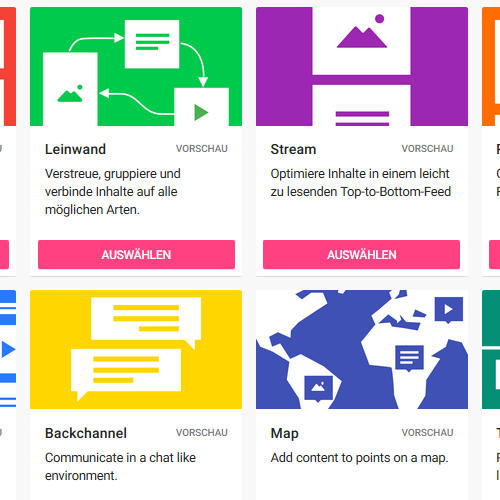 Übersicht Padlet Einstellmöglchkeiten